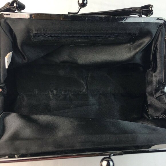 Womens Fabric Carpetbagger Handbag Floral Purse Kiss Lock Clasp Bueno U Short Ha - Picture 7 of 9